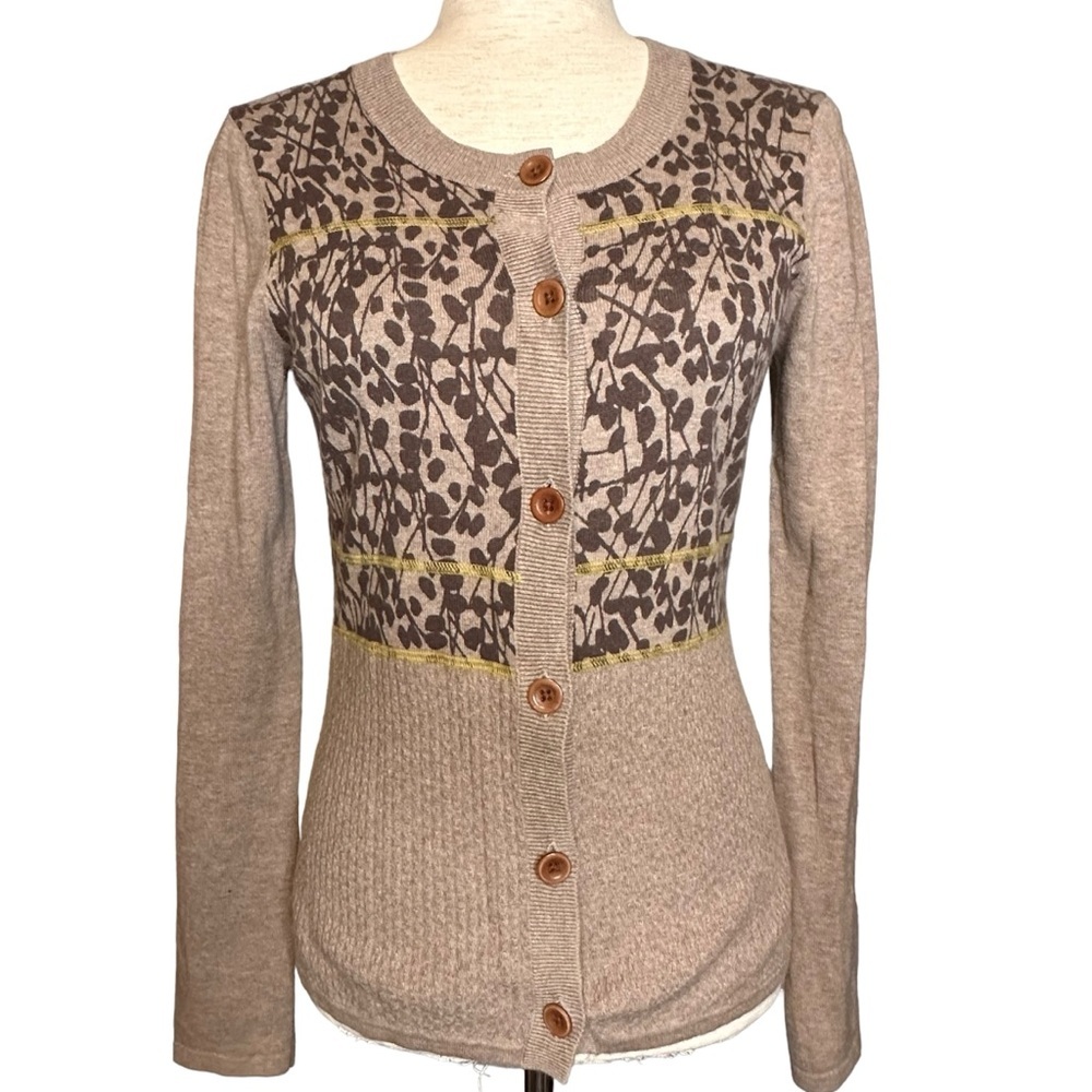 Royal Robbins Floral Botanical Cardigan Cotton Cottage Grandmacore Boho S